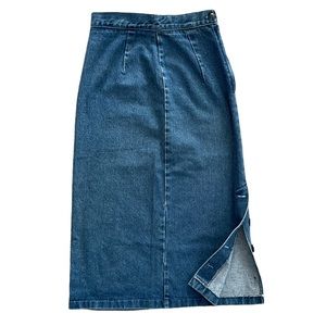 90s Vintage Denim Maxi Skirt